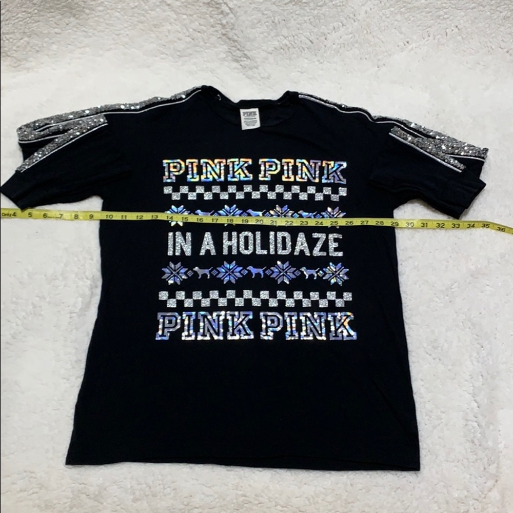 PINK long sleeve holiday tee